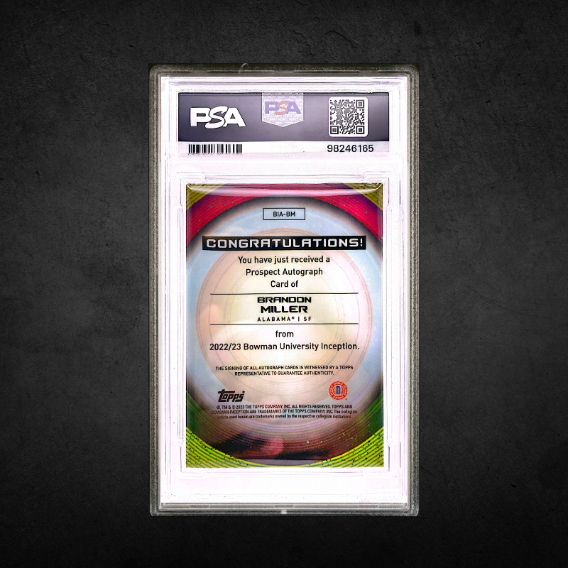 Brandon Miller Auto - /99 - PSA 8