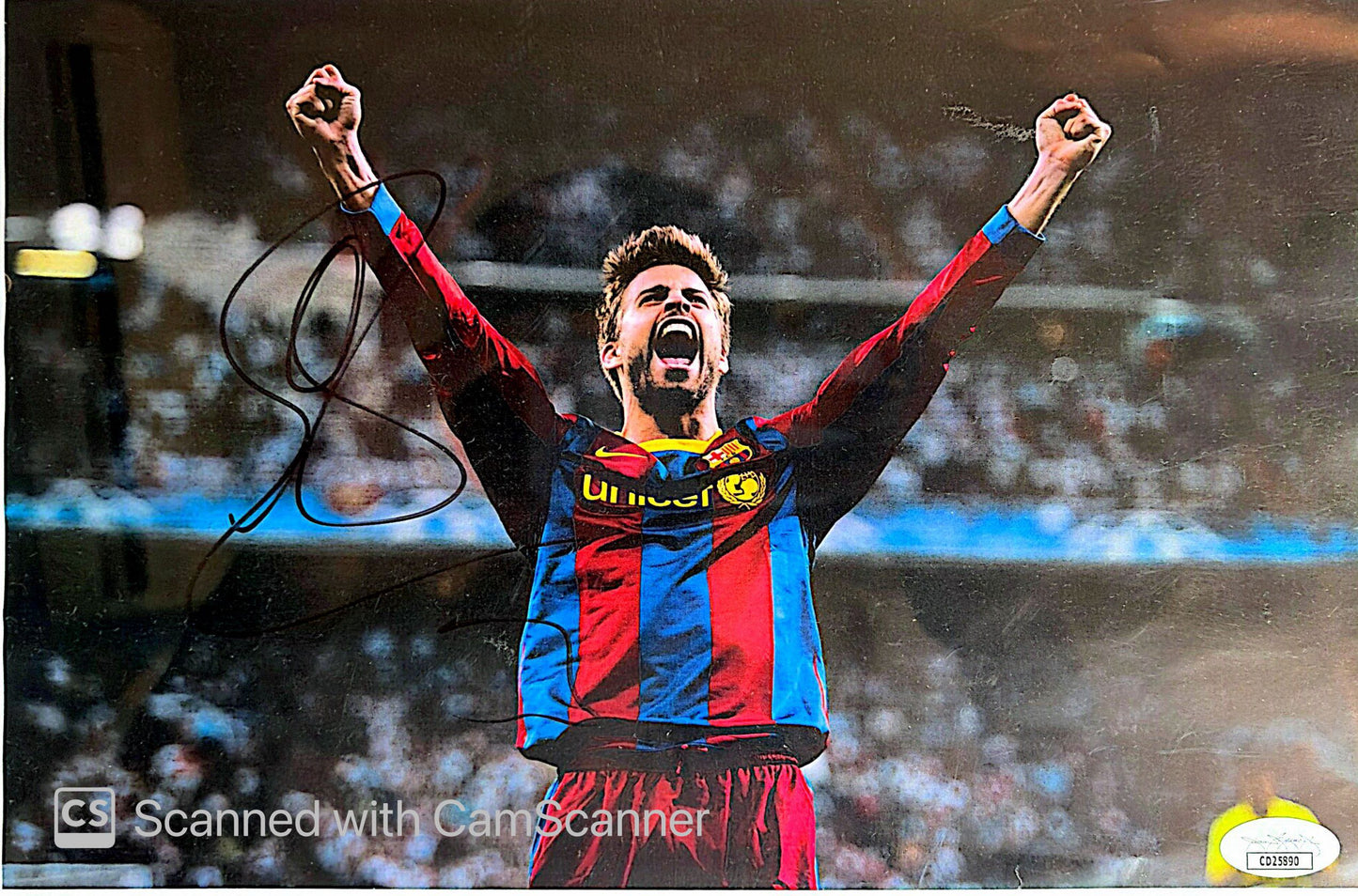 Gerard Pique - Signed Framed Photograph - COA (JSA)
