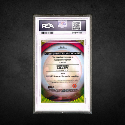 Brandon Miller Auto - /99 - PSA 8