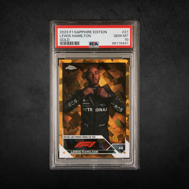 Lewis Hamilton - Topps Chrome Sapphire GOLD /50 - PSA 10