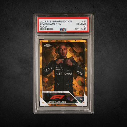 Lewis Hamilton - Topps Chrome Sapphire GOLD /50 - PSA 10
