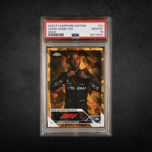 Lewis Hamilton - Topps Chrome Sapphire GOLD /50 - PSA 10